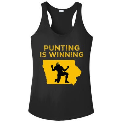 Punting Is Winning Iowa I Cheer For The Punter Ladies PosiCharge Competitor Racerback Tank