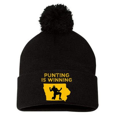 Punting Is Winning Iowa I Cheer For The Punter Pom Pom 12in Knit Beanie