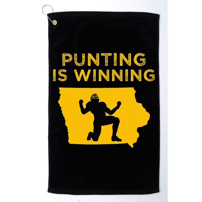 Punting Is Winning Iowa I Cheer For The Punter Golf Towel