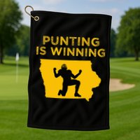 Punting Is Winning Iowa I Cheer For The Punter Golf Towel