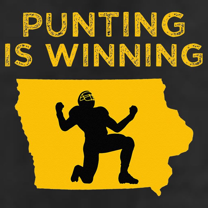 Punting Is Winning Iowa I Cheer For The Punter Golf Towel