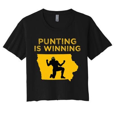 Punting Is Winning Iowa I Cheer For The Punter Crop Top