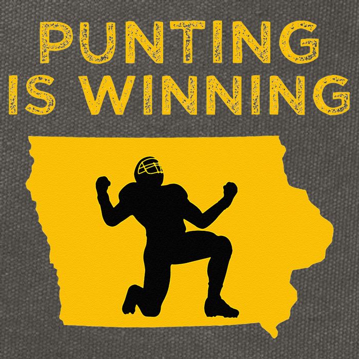 Punting Is Winning Iowa I Cheer For The Punter Cotton Canvas Backpack