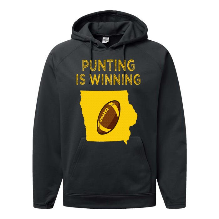 punting is winning iowa I cheer For The Punter Performance Fleece Hoodie