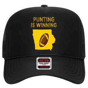 punting is winning iowa I cheer For The Punter High Crown Mesh Back Trucker Hat