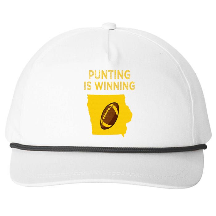 punting is winning iowa I cheer For The Punter Snapback Five-Panel Rope Hat