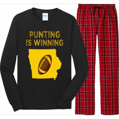 punting is winning iowa I cheer For The Punter Long Sleeve Pajama Set