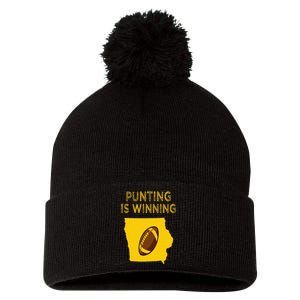 punting is winning iowa I cheer For The Punter Pom Pom 12in Knit Beanie