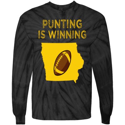 punting is winning iowa I cheer For The Punter Tie-Dye Long Sleeve Shirt