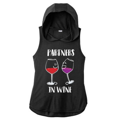 Partners In Wine Cool Wine Ers Gift Ladies PosiCharge Tri-Blend Wicking Draft Hoodie Tank