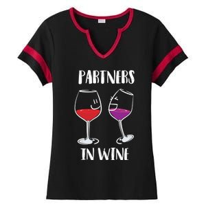 Partners In Wine Cool Wine Ers Gift Ladies Halftime Notch Neck Tee