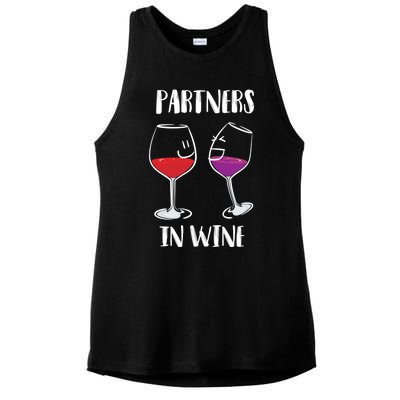 Partners In Wine Cool Wine Ers Gift Ladies PosiCharge Tri-Blend Wicking Tank