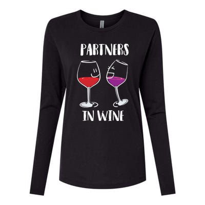 Partners In Wine Cool Wine Ers Gift Womens Cotton Relaxed Long Sleeve T-Shirt