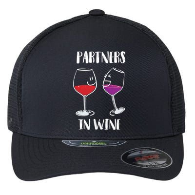 Partners In Wine Cool Wine Ers Gift Flexfit Unipanel Trucker Cap