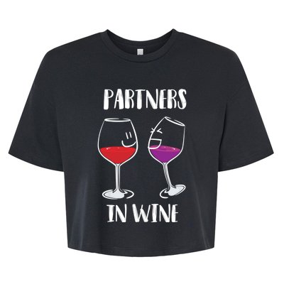 Partners In Wine Cool Wine Ers Gift Bella+Canvas Jersey Crop Tee