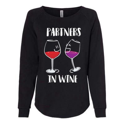 Partners In Wine Cool Wine Ers Gift Womens California Wash Sweatshirt