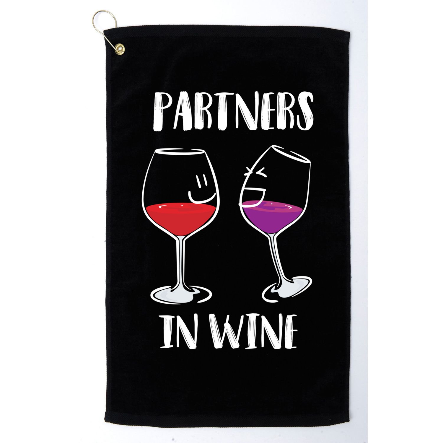 Partners In Wine Cool Wine Ers Gift Golf Towel