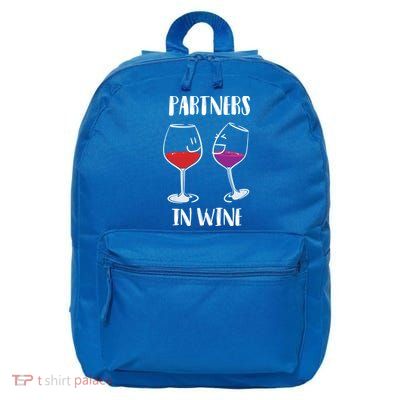 Partners In Wine Cool Wine Ers Gift 16 in Basic Backpack
