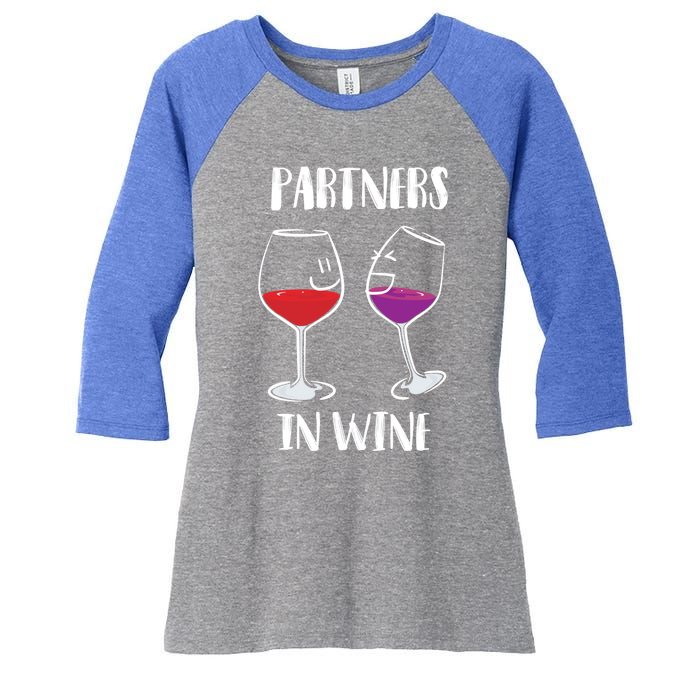 Partners In Wine Cool Wine Ers Gift Women's Tri-Blend 3/4-Sleeve Raglan Shirt