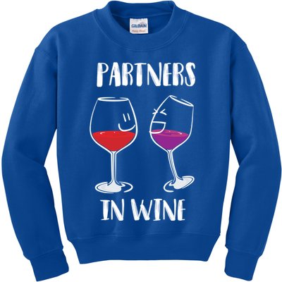 Partners In Wine Cool Wine Ers Gift Kids Sweatshirt
