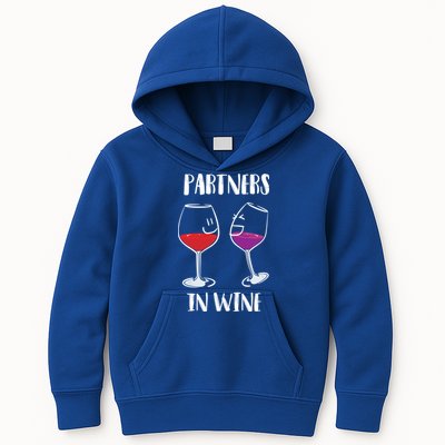 Partners In Wine Cool Wine Ers Gift Kids Hoodie