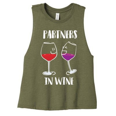 Partners In Wine Cool Wine Ers Gift Women's Racerback Cropped Tank