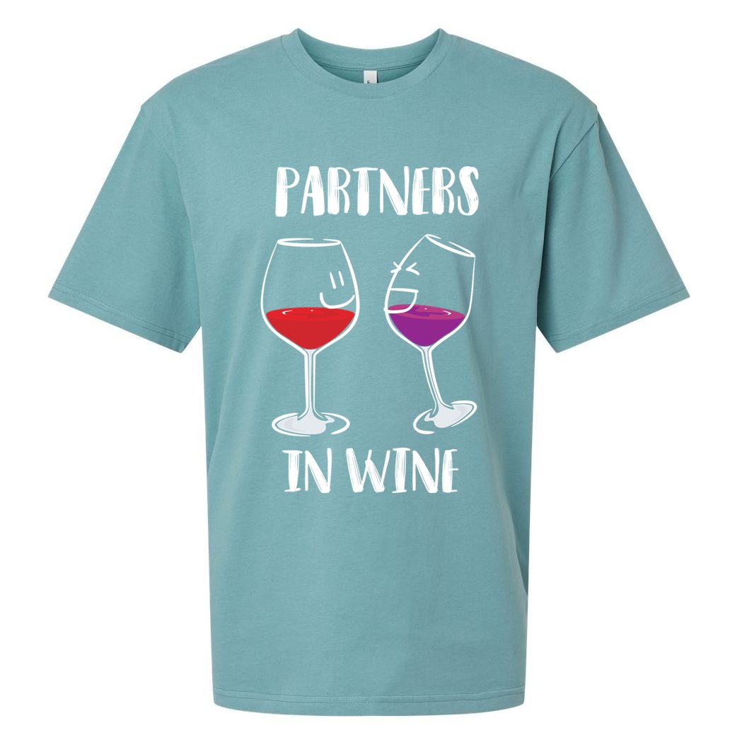 Partners In Wine Cool Wine Ers Gift Sueded Cloud Jersey T-Shirt