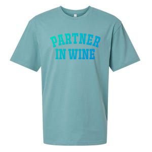 Partner In Wine Funny Wine Lover Gift Wine Night Gift Sueded Cloud Jersey T-Shirt