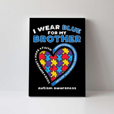 Puzzle I Wear Blue For My Brother Autism Awareness Family Canvas