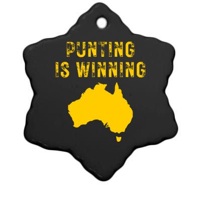 Punting Is Winning Iowa I Cheer For The Punter Ceramic Star Ornament