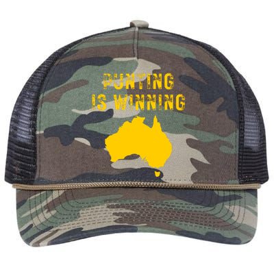 Punting Is Winning Iowa I Cheer For The Punter Retro Rope Trucker Hat Cap