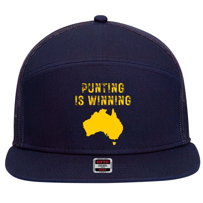 Punting Is Winning Iowa I Cheer For The Punter 7 Panel Mesh Trucker Snapback Hat