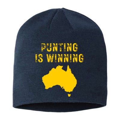 Punting Is Winning Iowa I Cheer For The Punter Sustainable Beanie