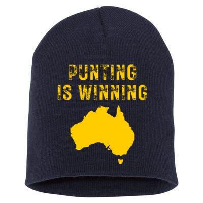 Punting Is Winning Iowa I Cheer For The Punter Short Acrylic Beanie