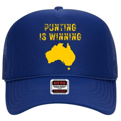 Punting Is Winning Iowa I Cheer For The Punter High Crown Mesh Back Trucker Hat