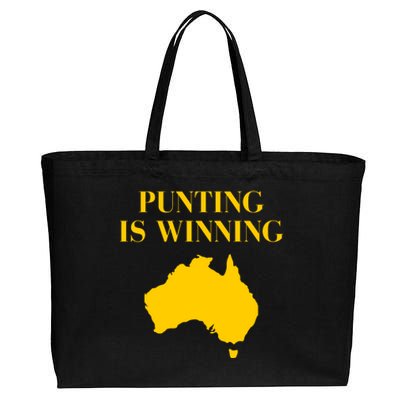 Punting Is Winning Iowa I Cheer For The Punter Cotton Canvas Jumbo Tote