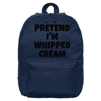 Pretend IM Whipped Cream Thanksgiving Funny Food Costume 16 in Basic Backpack