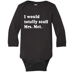 Phillygoat I Would Totally Scuff Mrs. Met Baby Long Sleeve Bodysuit