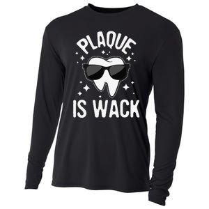 Plaque Is Wack Dentist Tooth Dental Hygienist Assistant Cooling Performance Long Sleeve Crew