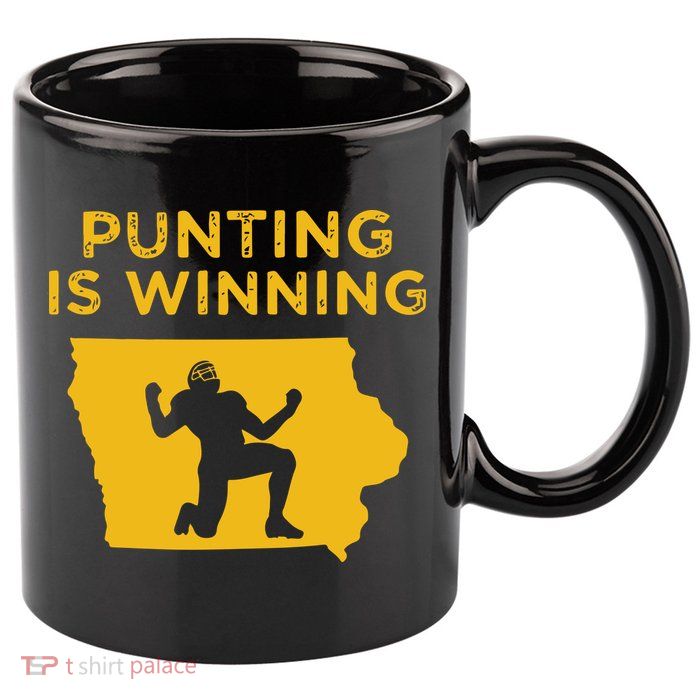 Punting Is Winning Iowa I Cheer For The Punter 11oz C Handle Ceramic Mug