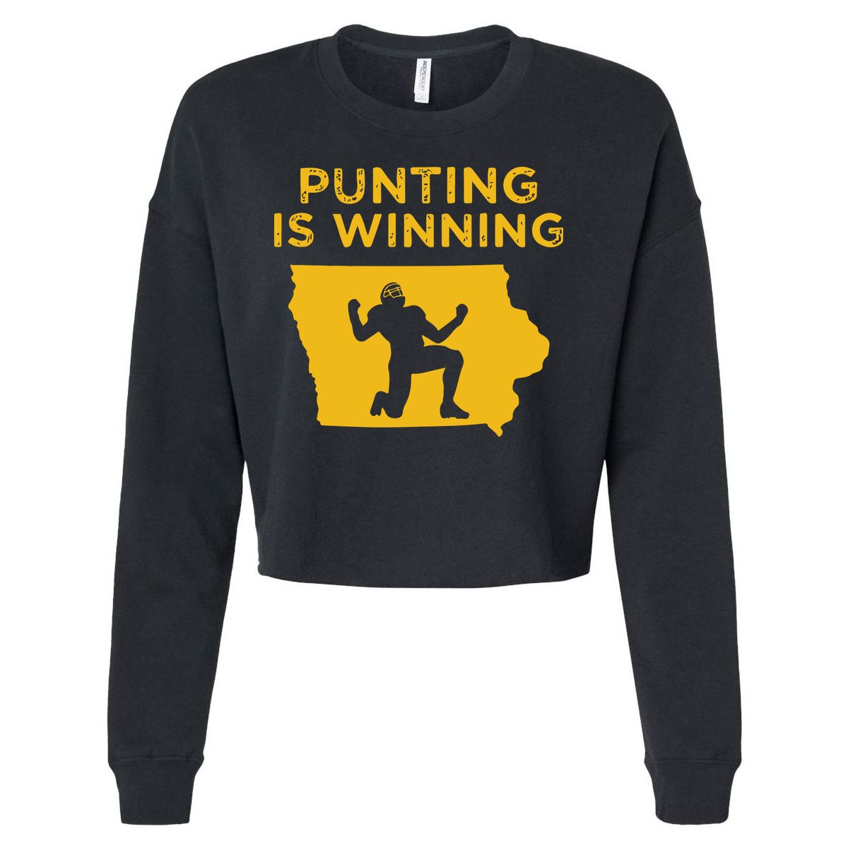 Punting Is Winning Iowa I Cheer For The Punter Cropped Pullover Crew