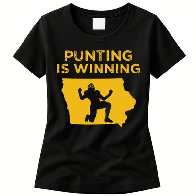 Punting Is Winning Iowa I Cheer For The Punter Womens T-Shirt