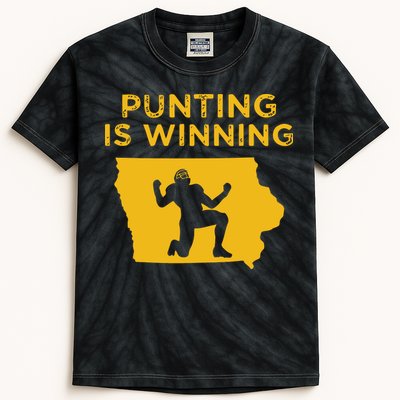 Punting Is Winning Iowa I Cheer For The Punter Kids Tie-Dye T-Shirt