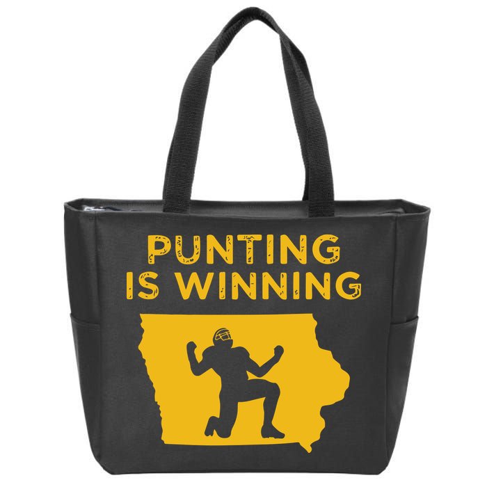 Punting Is Winning Iowa I Cheer For The Punter Zip Tote Bag