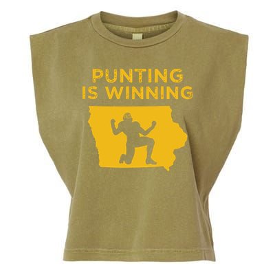 Punting Is Winning Iowa I Cheer For The Punter Garment-Dyed Women's Muscle Tee