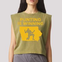 Punting Is Winning Iowa I Cheer For The Punter Garment-Dyed Women's Muscle Tee