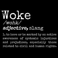 Politically Informed Woke Meaning Dictionary Definition Woke Button