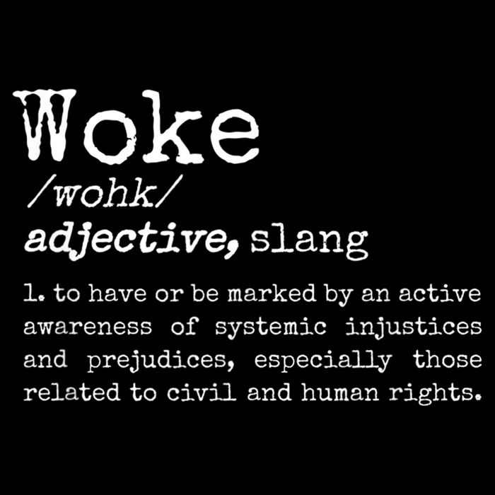 Politically Informed Woke Meaning Dictionary Definition Woke Button