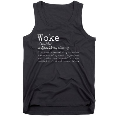 Politically Informed Woke Meaning Dictionary Definition Woke Tank Top