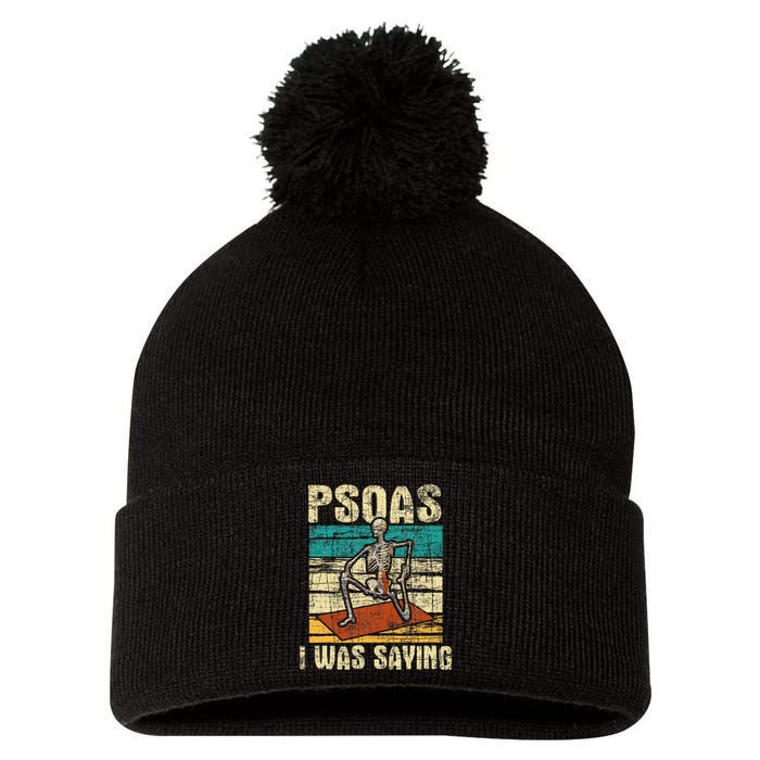 Psoas I Was Saying Massage Therapist Therapy Lmt Masseuse Pom Pom 12in Knit Beanie